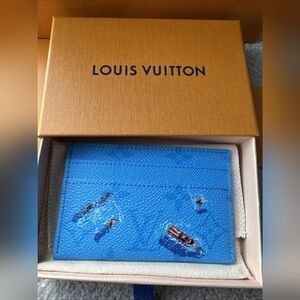 Louis Vuitton Swim Double Card holder Blue
